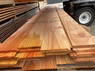 Ca. 20x Douglas wisselsponning , 18x190mm, lengte 500cm